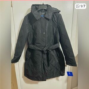 Jones New York Dark Quilted Puffer Jacket